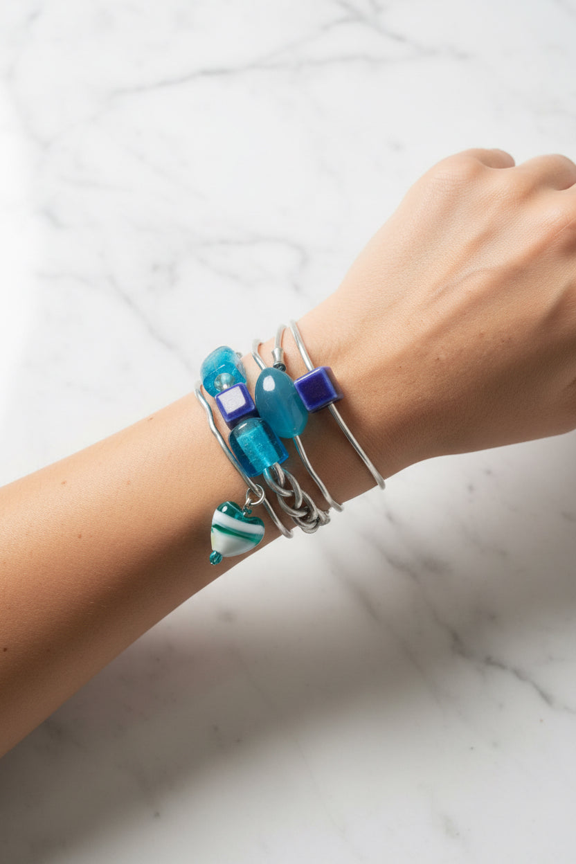 Aegean Dream Hand-Woven Aluminum Bracelet