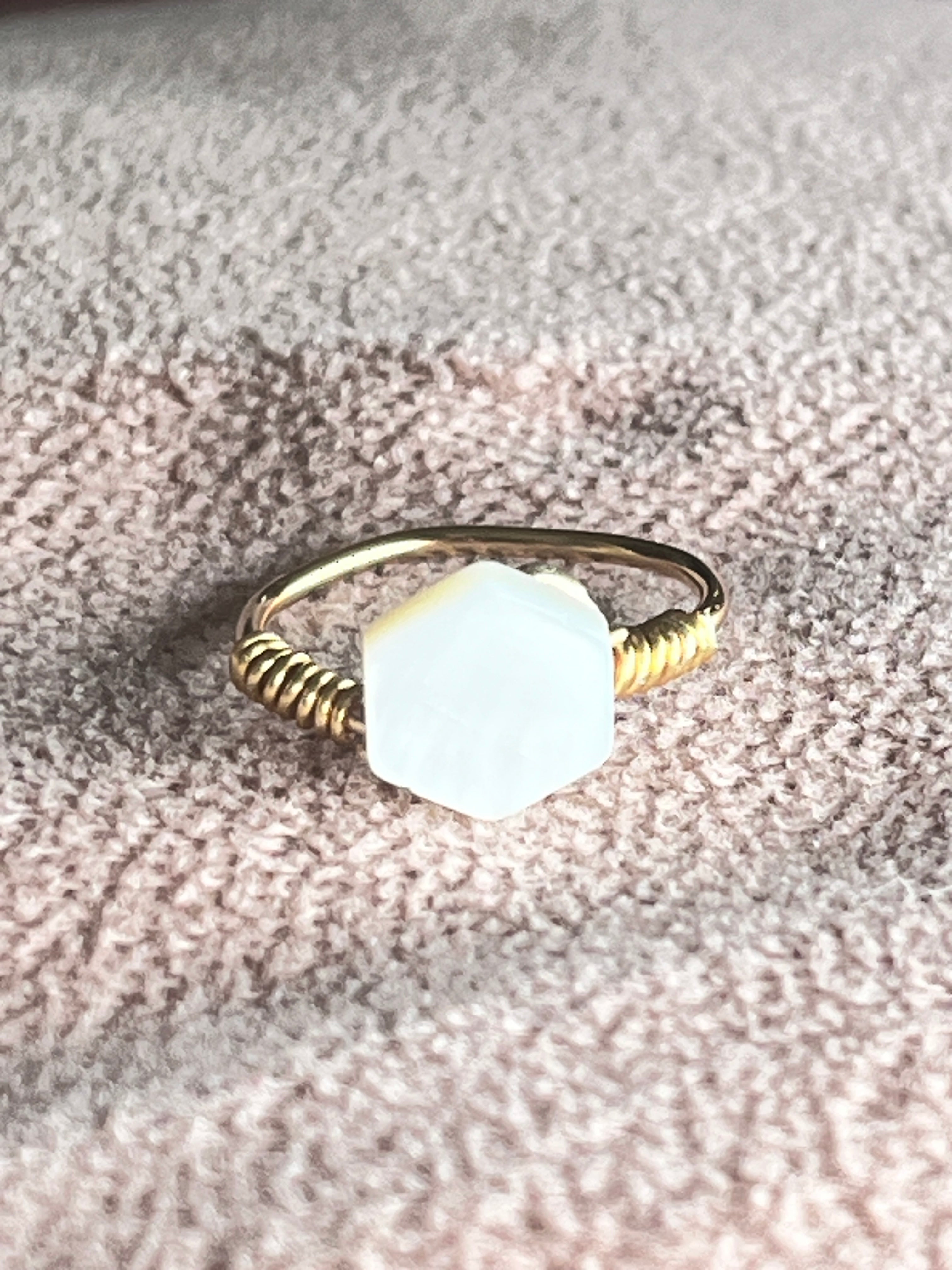 "Pearl of the Aegean" Wire Wrapped Ring | Mother of Pearl