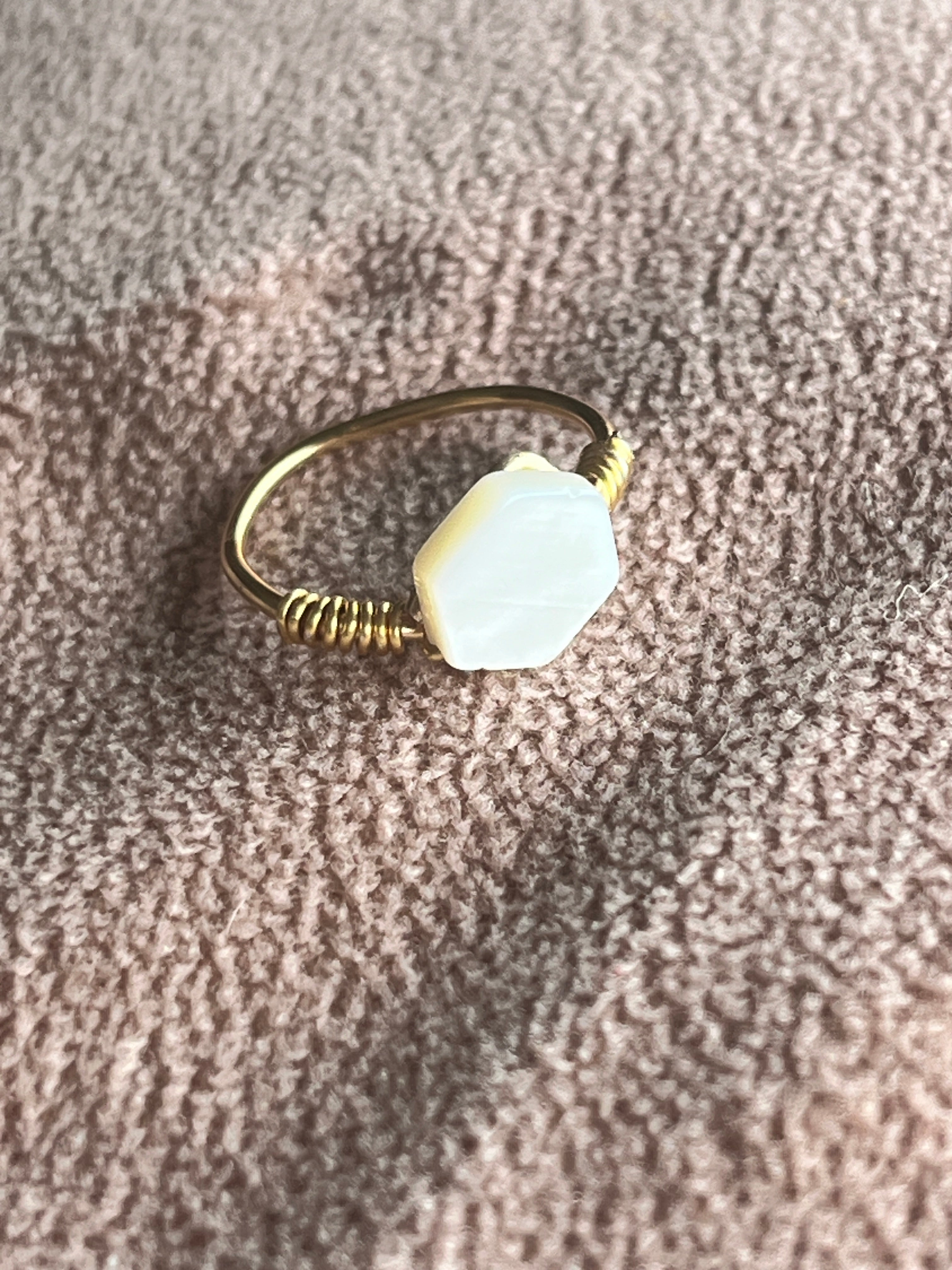 "Pearl of the Aegean" Wire Wrapped Ring | Mother of Pearl