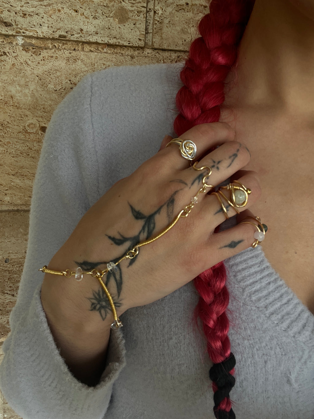 "Aegean Flow" Hand Chain | 100% Handcrafted