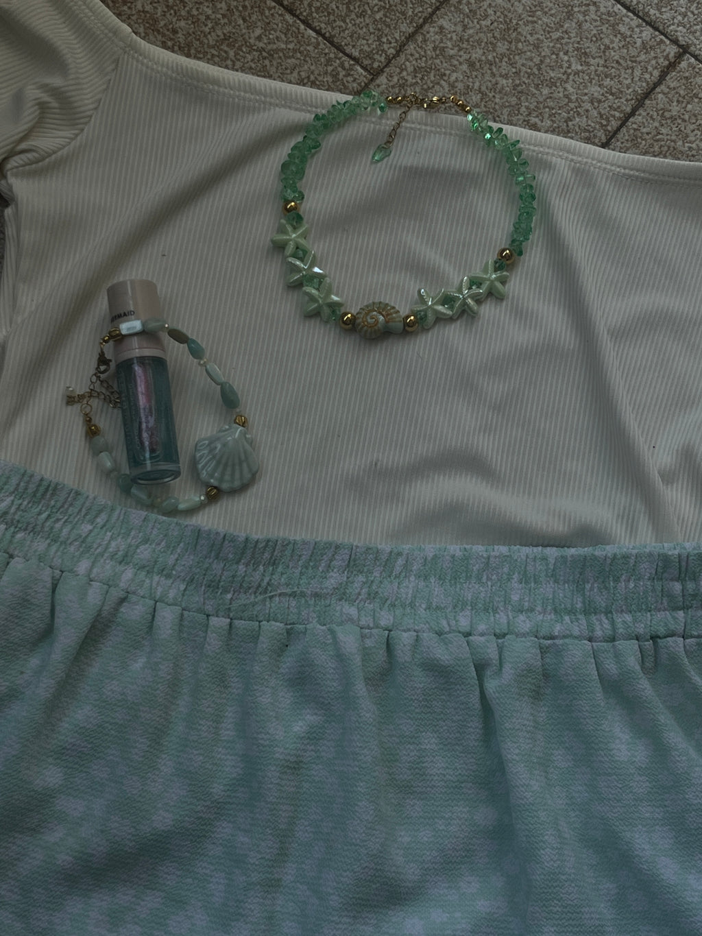 Sirena / Χειροποίητο Βραχιόλι Ποδιού "Aventurine Shell"