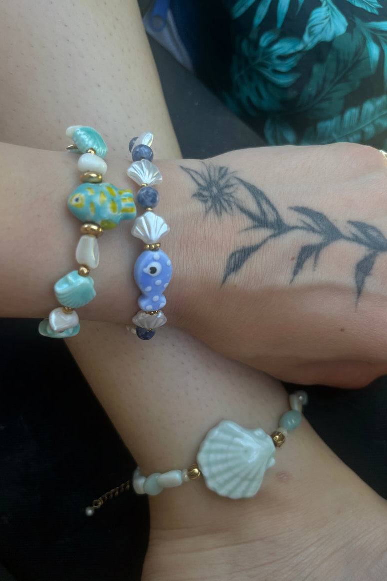 Sirena / Χειροποίητο Βραχιόλι Ποδιού "Aventurine Shell"