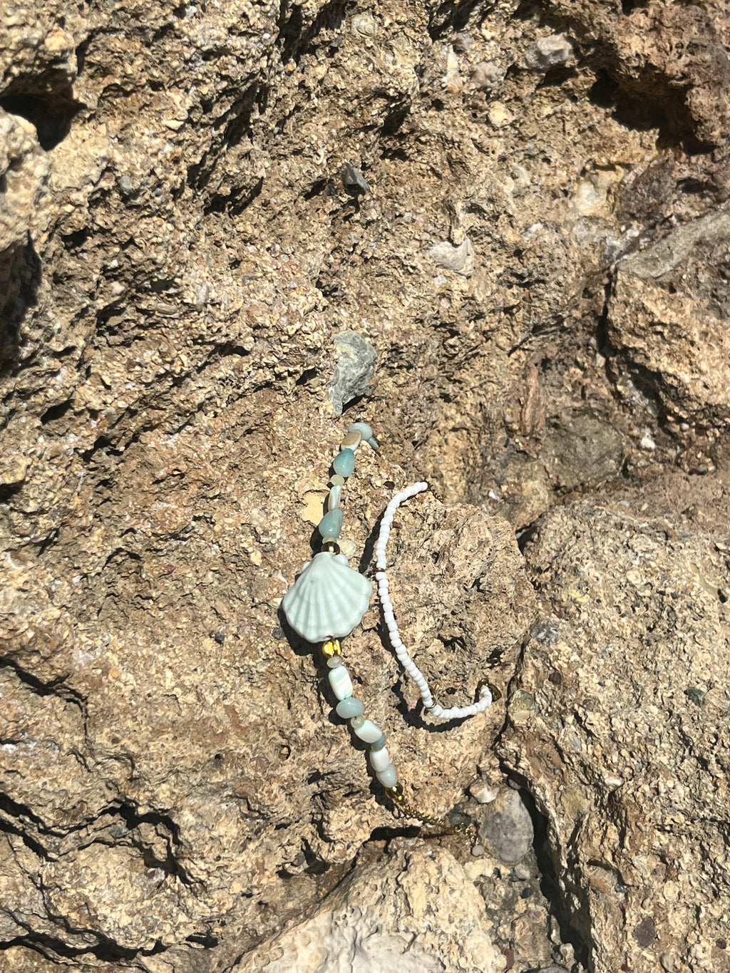 Sirena / Χειροποίητο Βραχιόλι Ποδιού "Aventurine Shell"