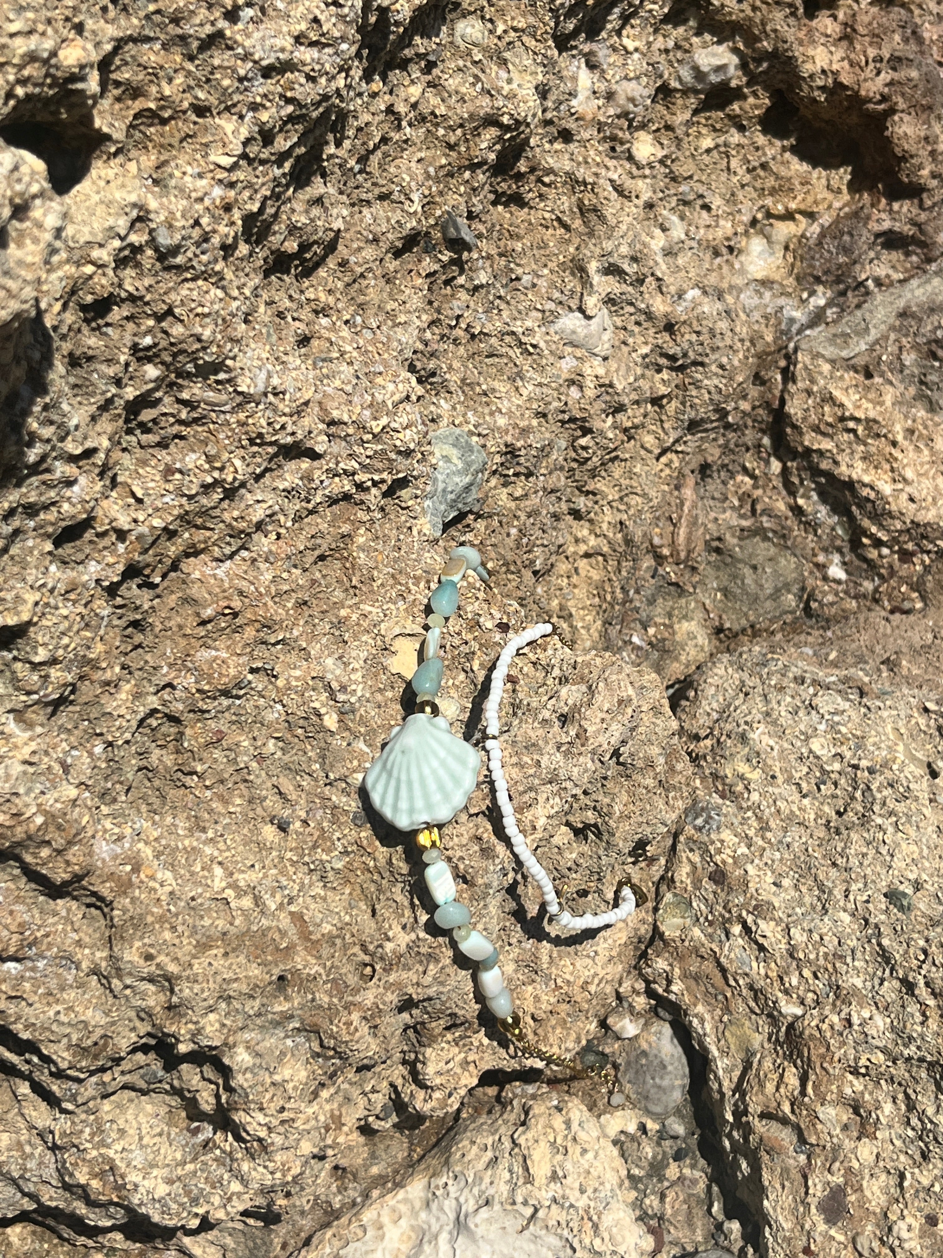 Sirena / Χειροποίητο Βραχιόλι Ποδιού "Aventurine Shell"
