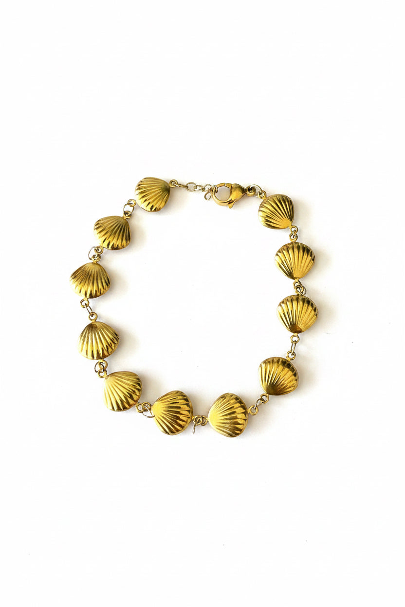 "Golden Shells" Statement Chained Anklet | Stainless Steel