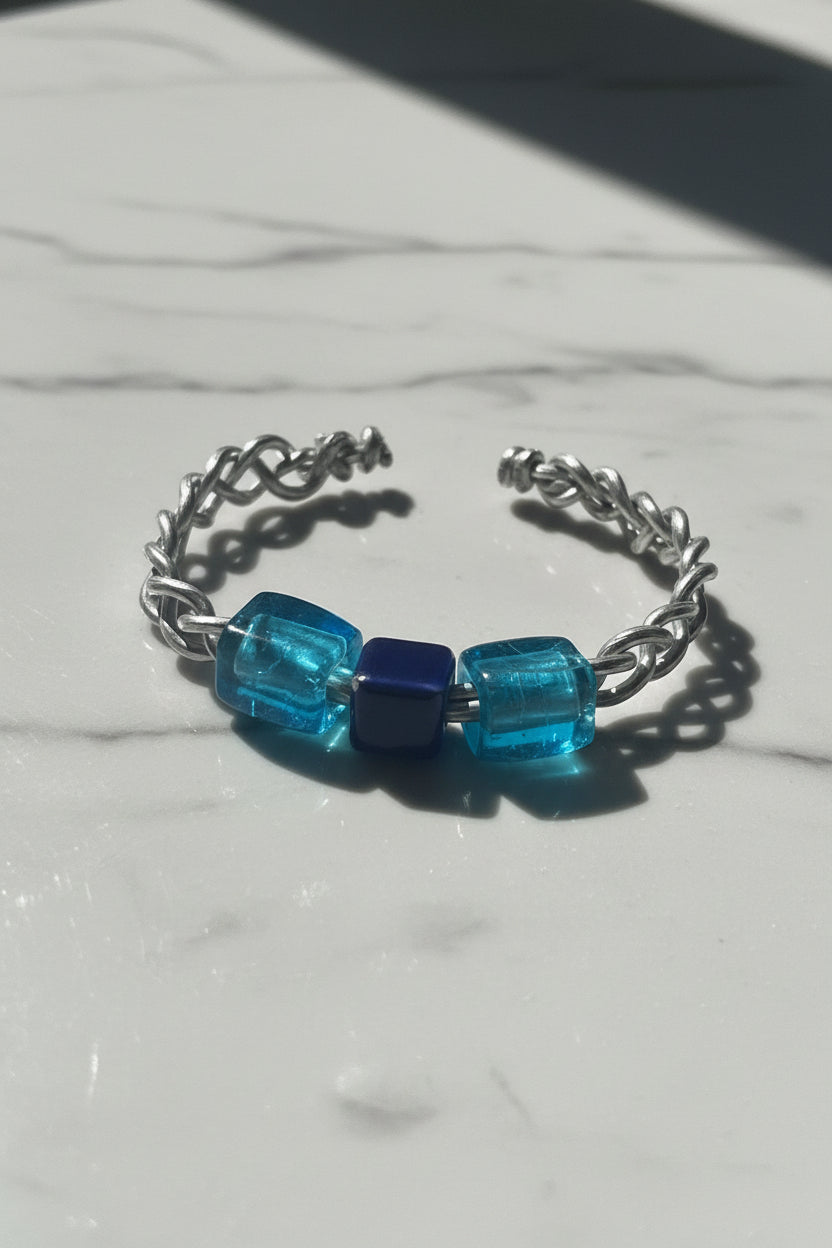 Aegean Dream Hand-Woven Aluminum Bracelet