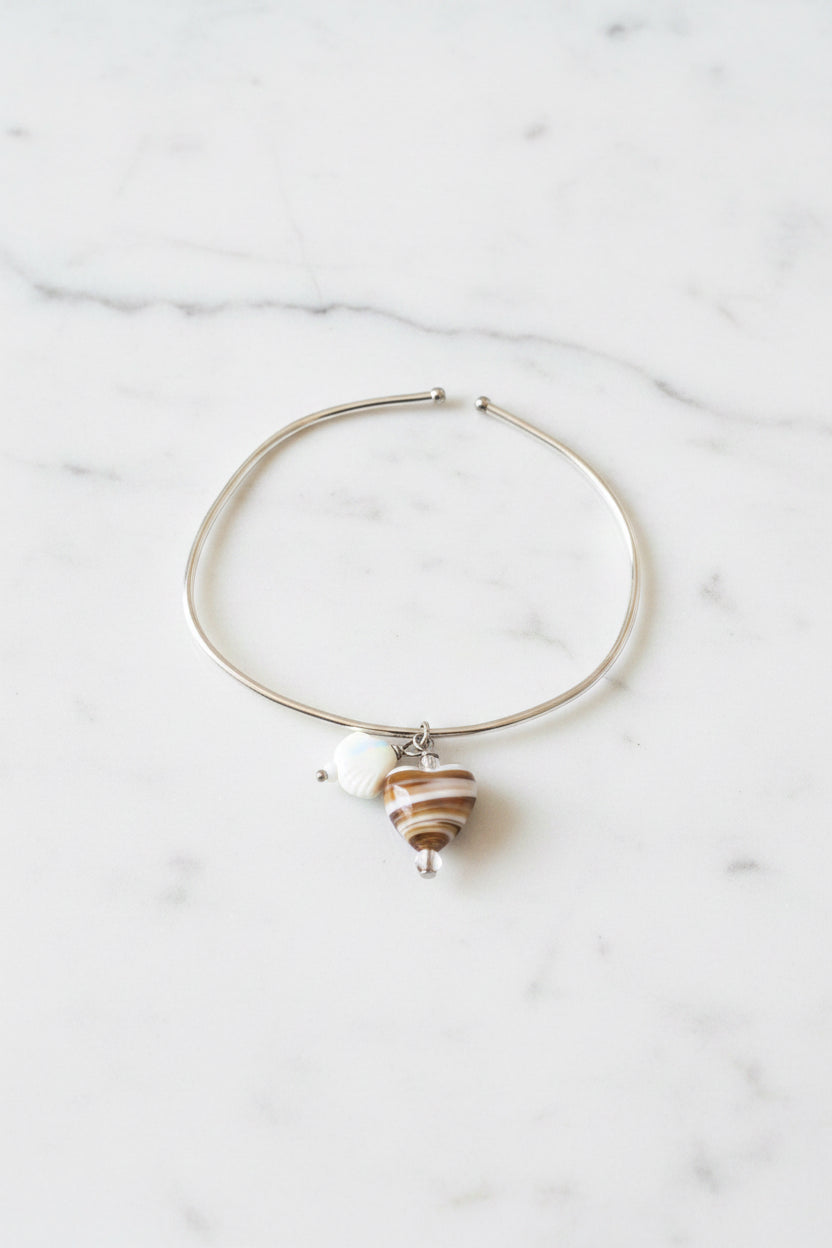 Ocean Heart Cuff / Ασημένια Χειροπέδα «Καρδιά του Ωκεανού»
