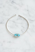 Glass Bead Silver Cuff