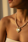 Gold Heart Baroque Pearl Necklace