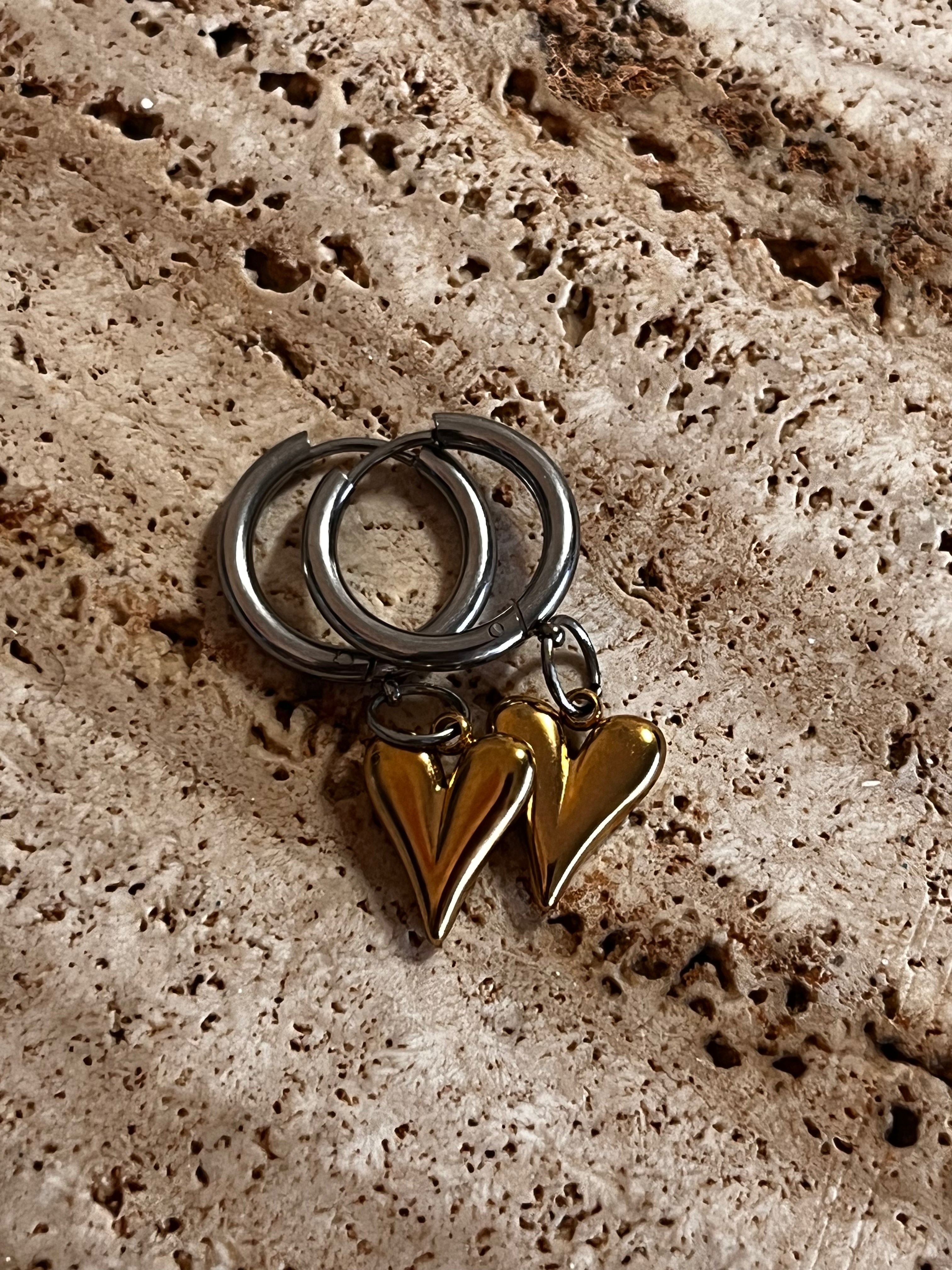Επιχρυσα Σκουλαρικια Eternal Heart Two -Tone