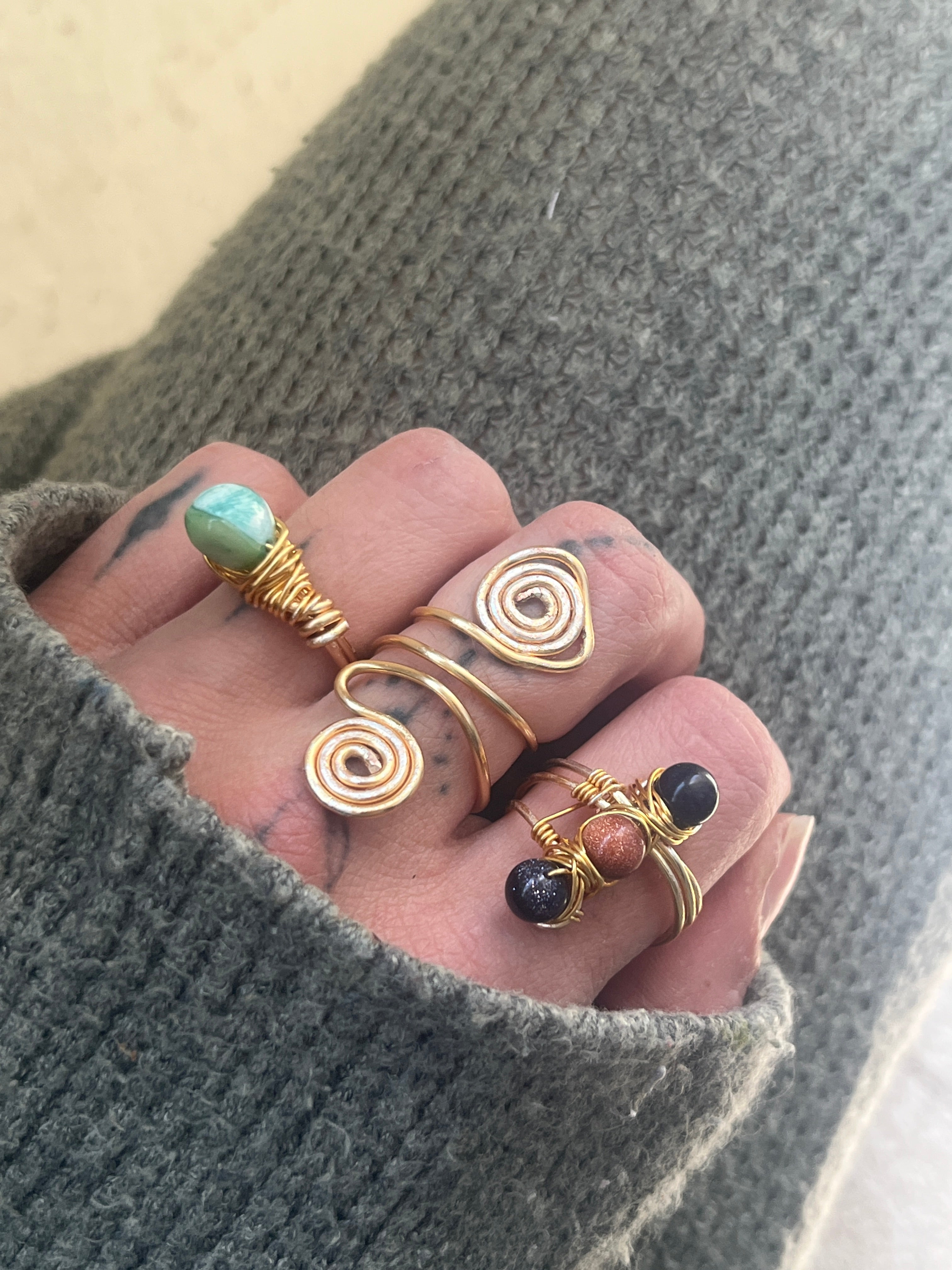 The Ultimate Boho Artisan Set – Τριπλό Σετ Δαχτυλιδιών