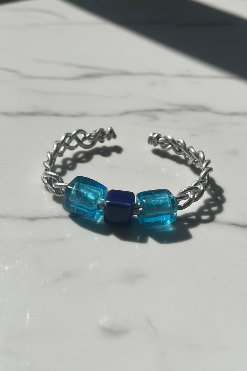 Aegean Dream Hand-Woven Aluminum Bracelet - Sirena Jewelry