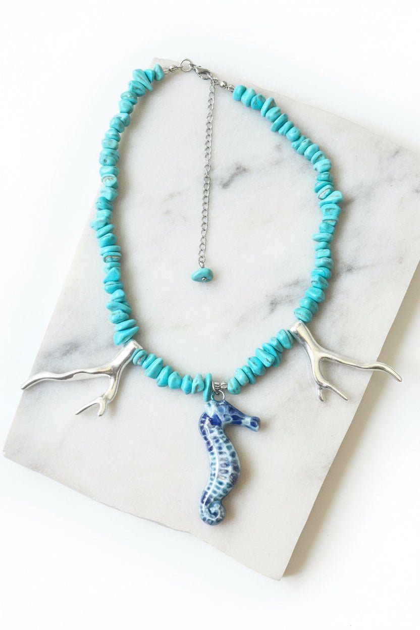 Aegean Seahorse Statement Necklace - Sirena Jewelry