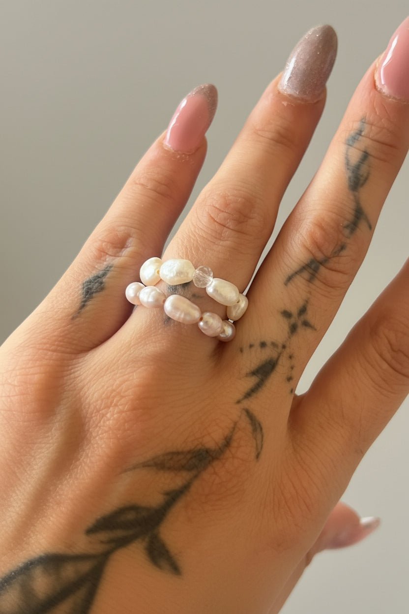 Baroque Pearl Ring Set (Set of 2) - Sirena Jewelry
