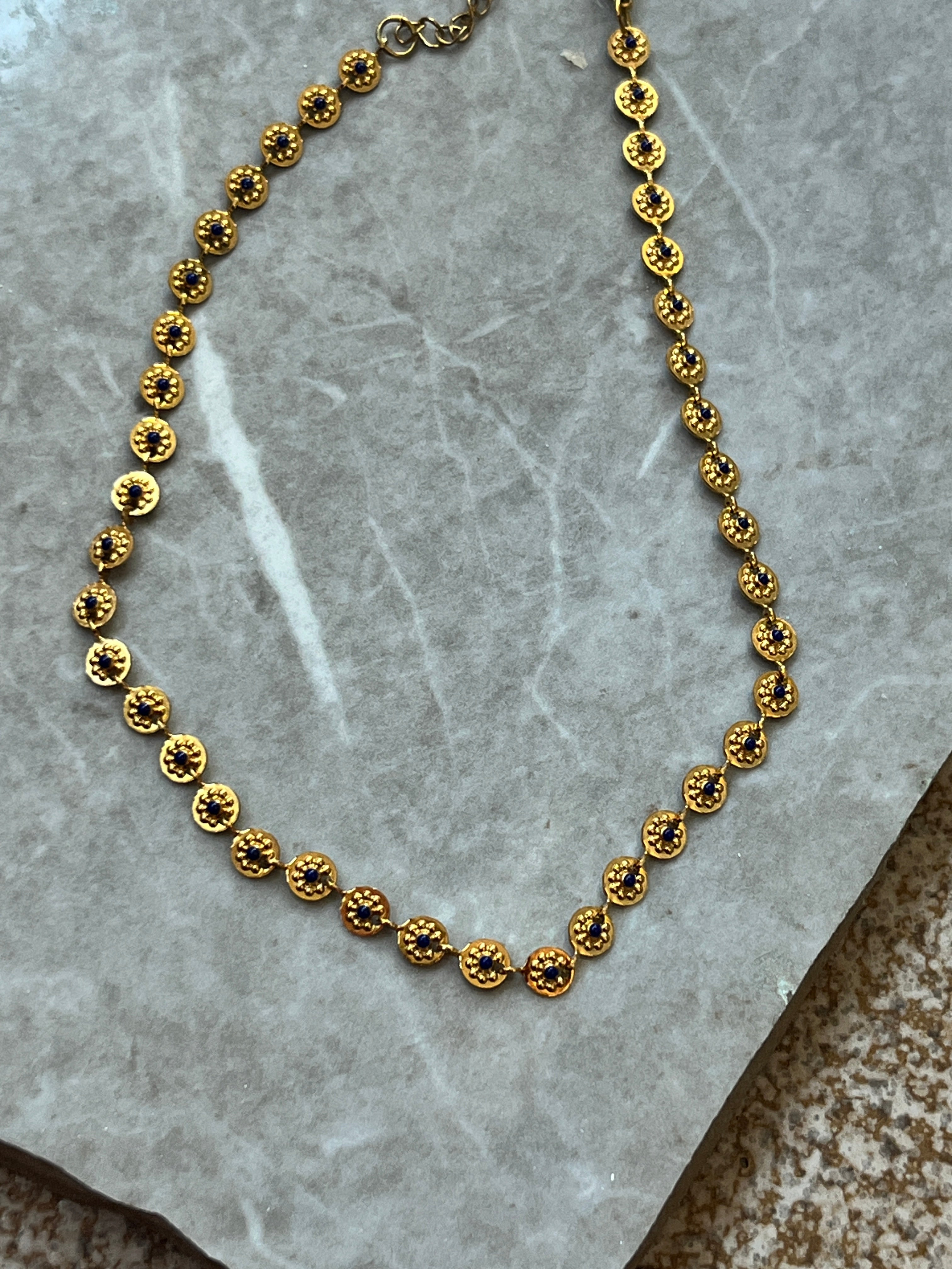 Choker "Kyma" με Μπλε Σμαλτο - Sirena Jewelry