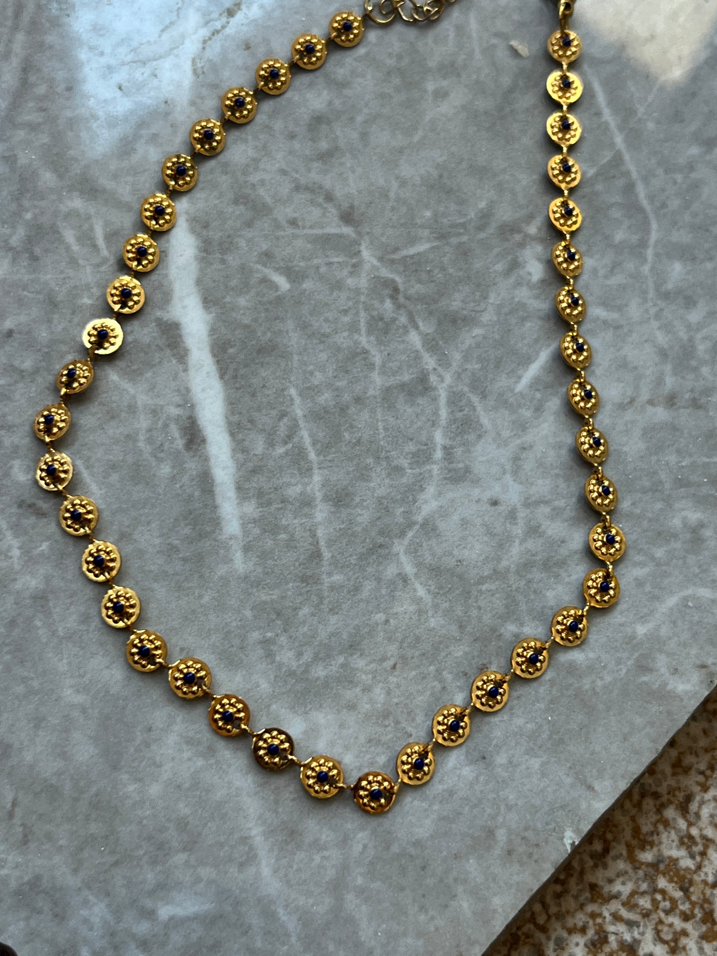 Choker "Kyma" με Μπλε Σμαλτο - Sirena Jewelry