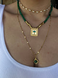 Cleopatra Full Enamel & Malachite Set - Sirena Jewelry