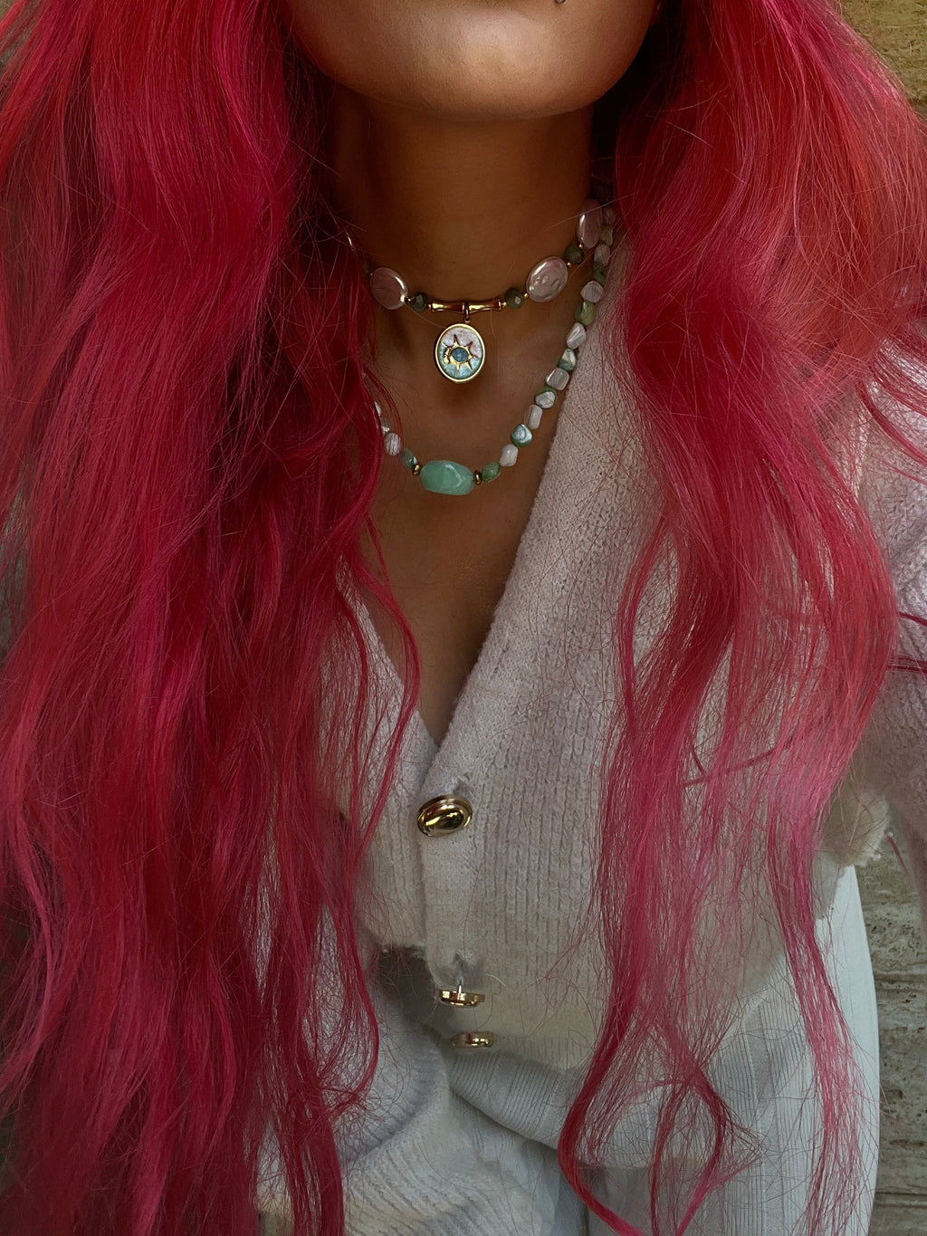 "Emerald Tide" Mother of Pearl Necklace - Sirena Jewelry