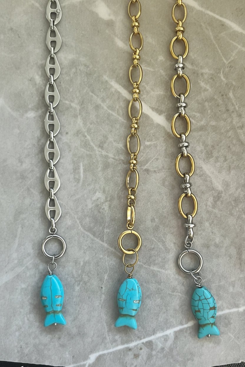 Fish Charm Chain Bracelet - Sirena Jewelry
