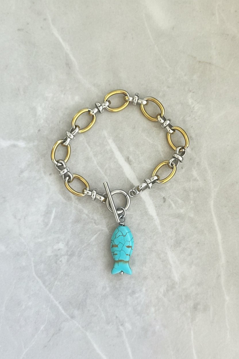 Fish Charm Chain Bracelet - Sirena Jewelry
