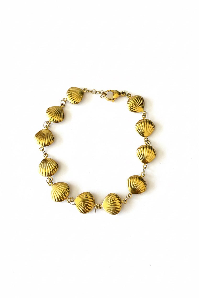 "Golden Shells" Statement Chained Anklet | Stainless Steel - Sirena Jewelry