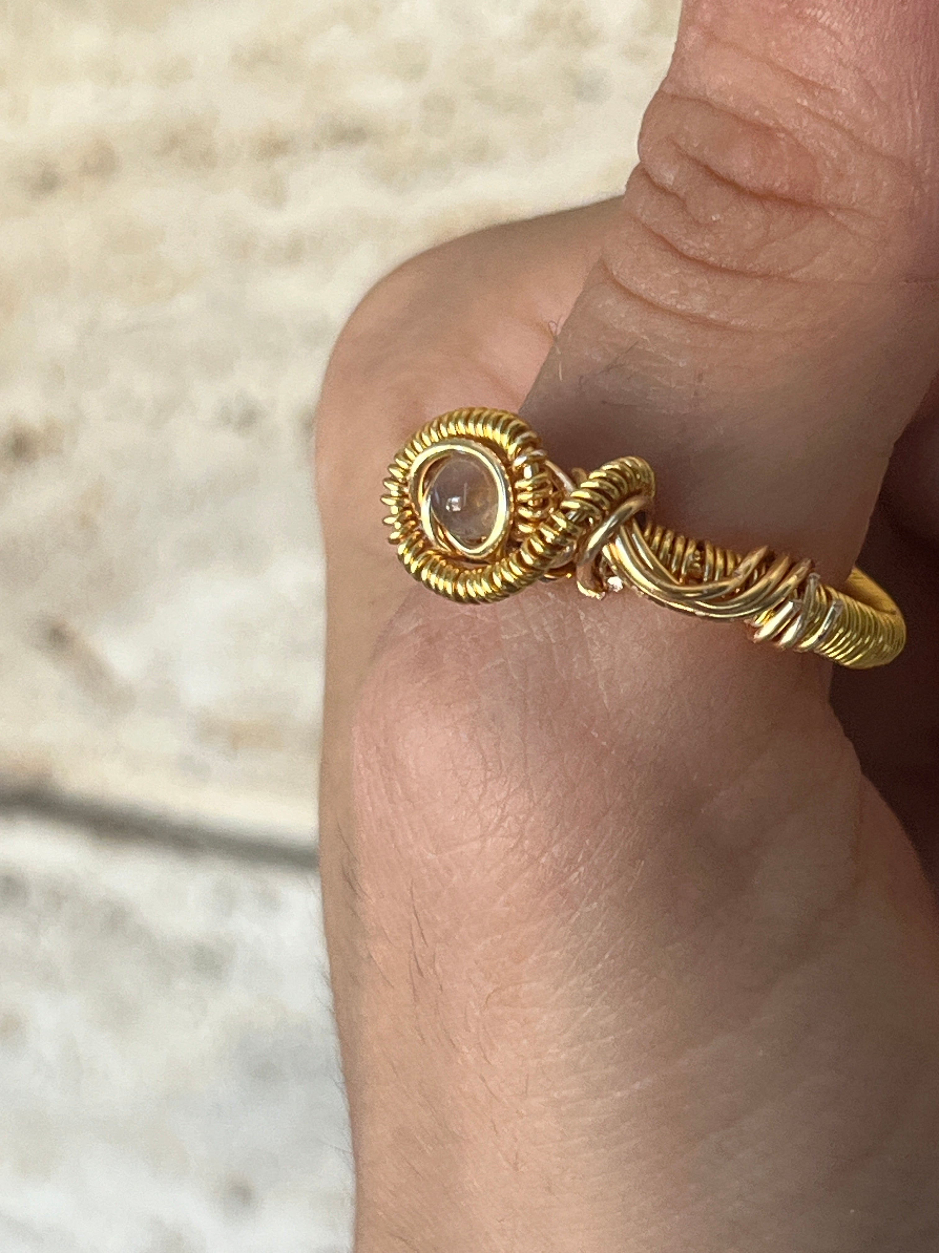 Handmade Amethyst Wire Wrap Ring - Sirena Jewelry