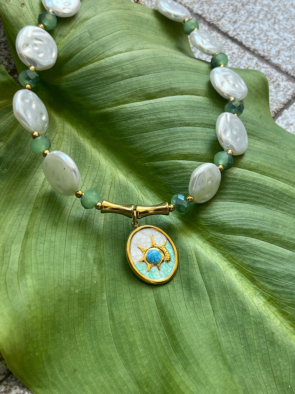 "Helios" Pearl Choker - Handcrafted Summer Essence - Sirena Jewelry