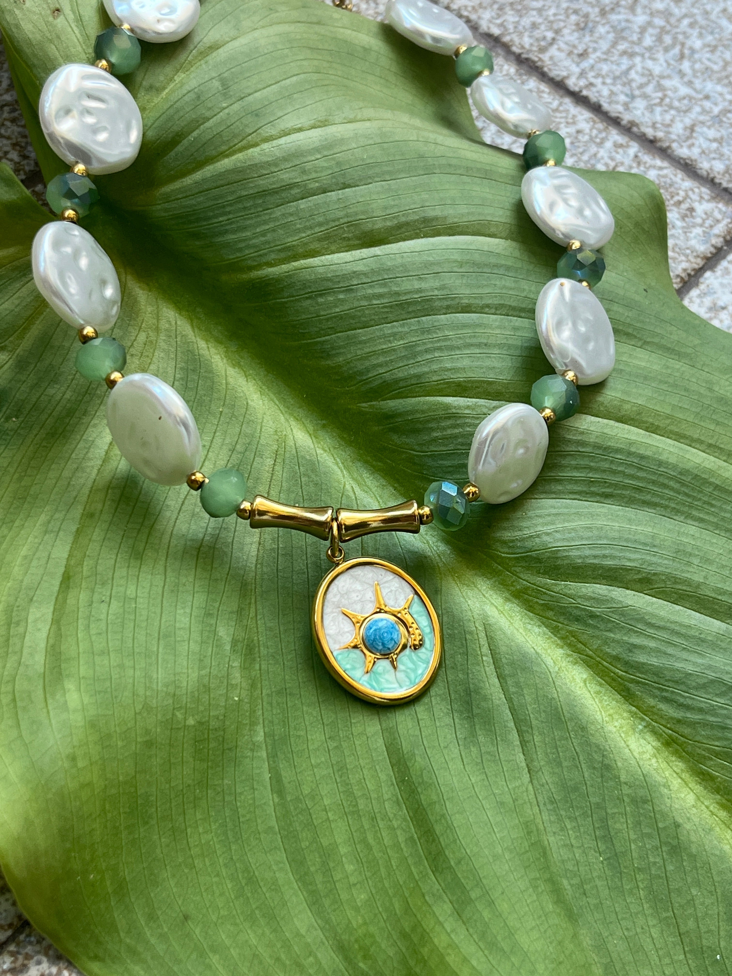 "Helios" Pearl Choker - Handcrafted Summer Essence - Sirena Jewelry