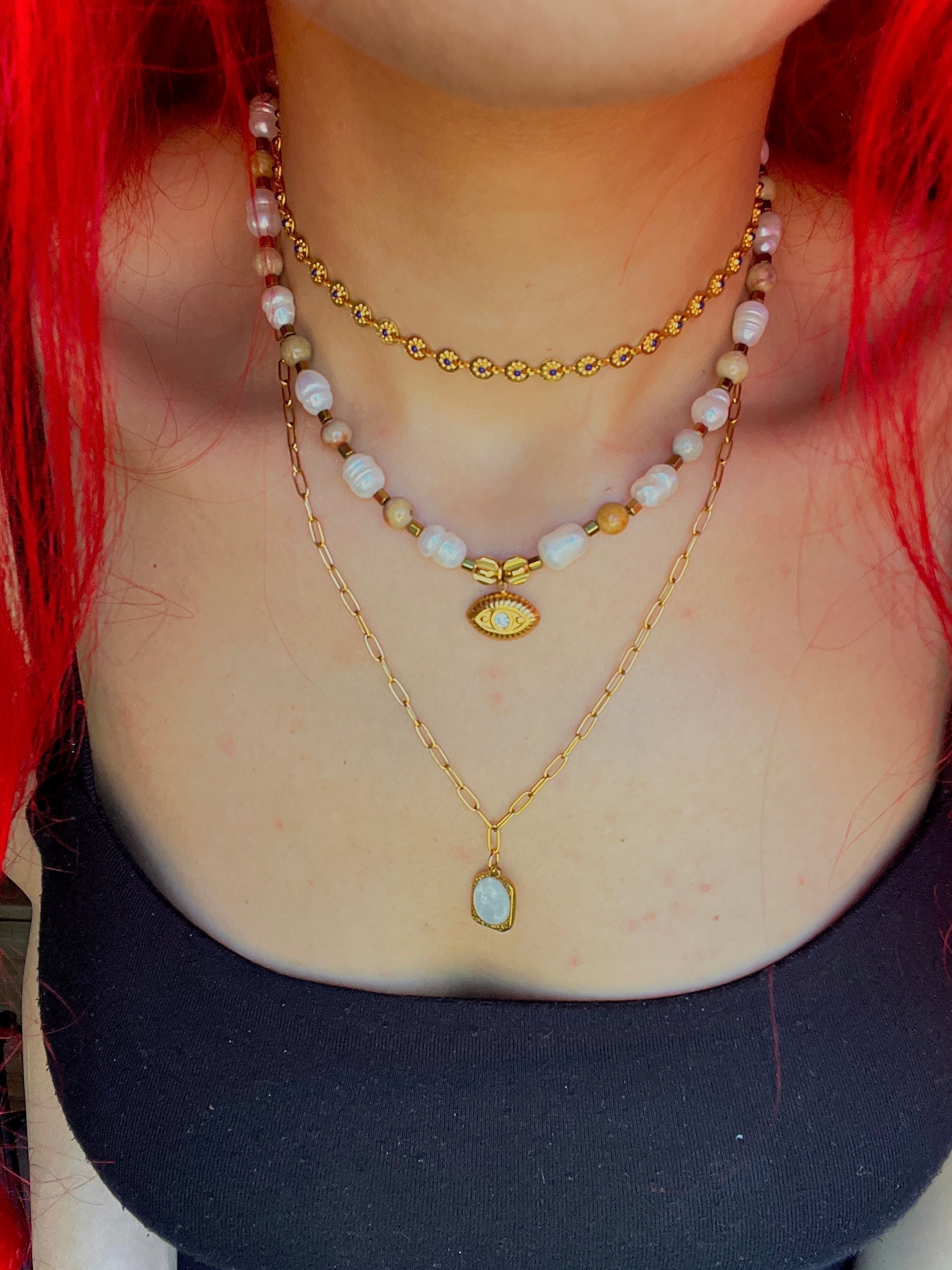 Κολιέ "Sirena" με Φυσικά Μαργαριτάρια & Μάτι - Sirena Jewelry