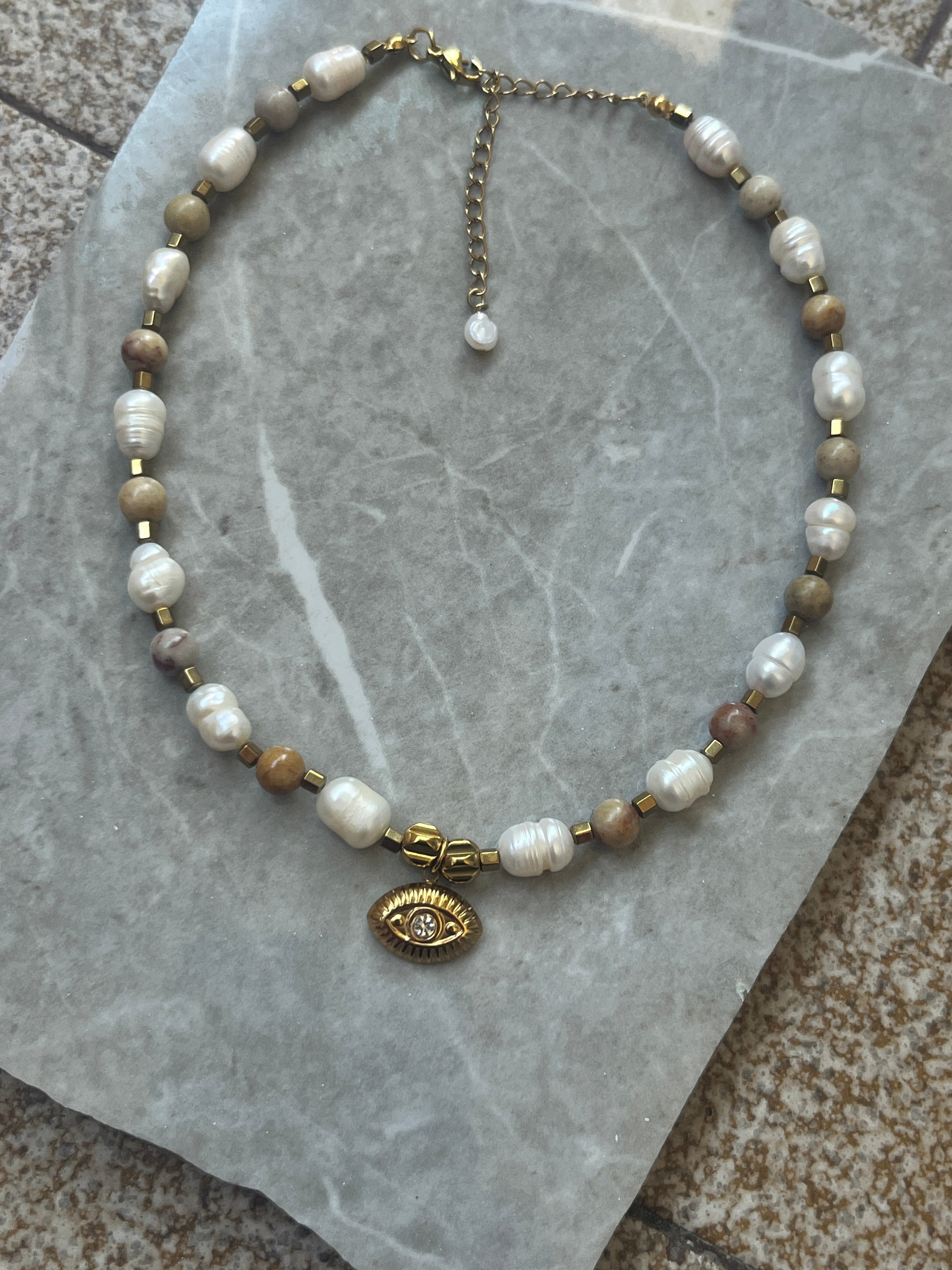 Κολιέ "Sirena" με Φυσικά Μαργαριτάρια & Μάτι - Sirena Jewelry