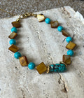 Mother of Pearl & Turquoise Handmade Statement Choker - Sirena Jewelry