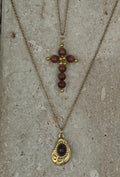Mother’s Day Set: "Sacred Love" – Σετ Διπλό Κολιέ με Σταυρό & Δάκρυ - Sirena Jewelry