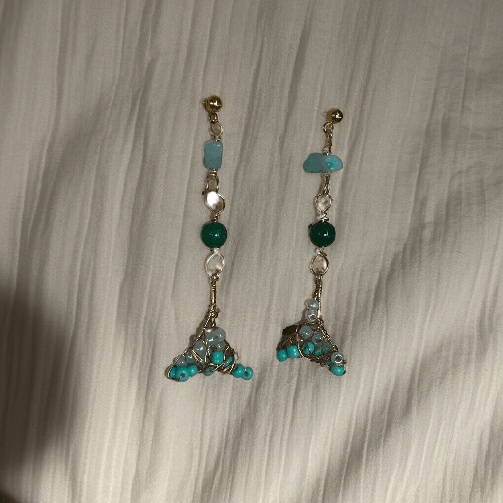Ocean Queen Tails – Handmade Amazonite & Turquoise Tail Earrings - Sirena Jewelry