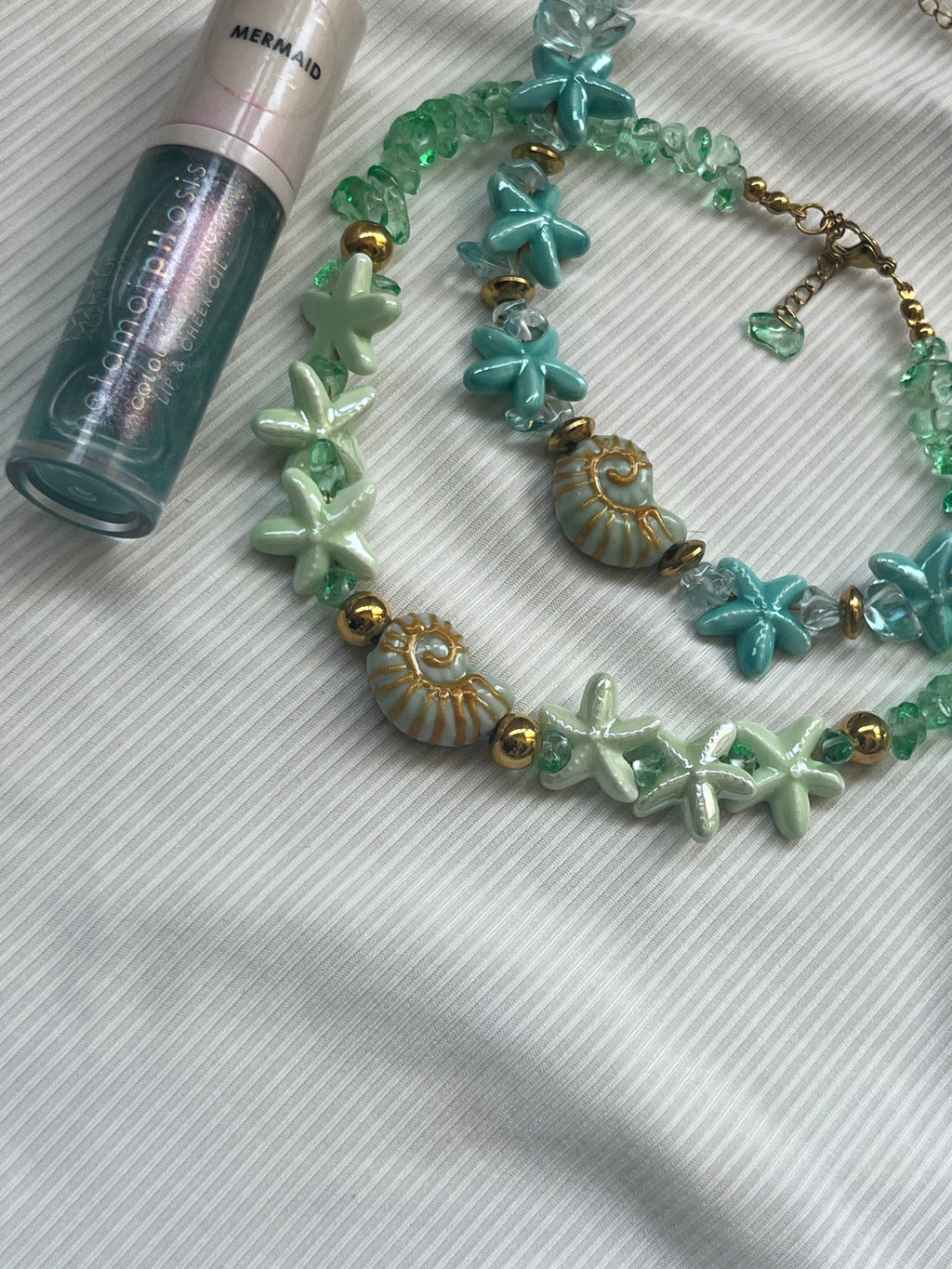 Ocean Turquoise Choker – Χειροποίητο Κολιέ με Κοχύλι & Αστερίες - Sirena Jewelry