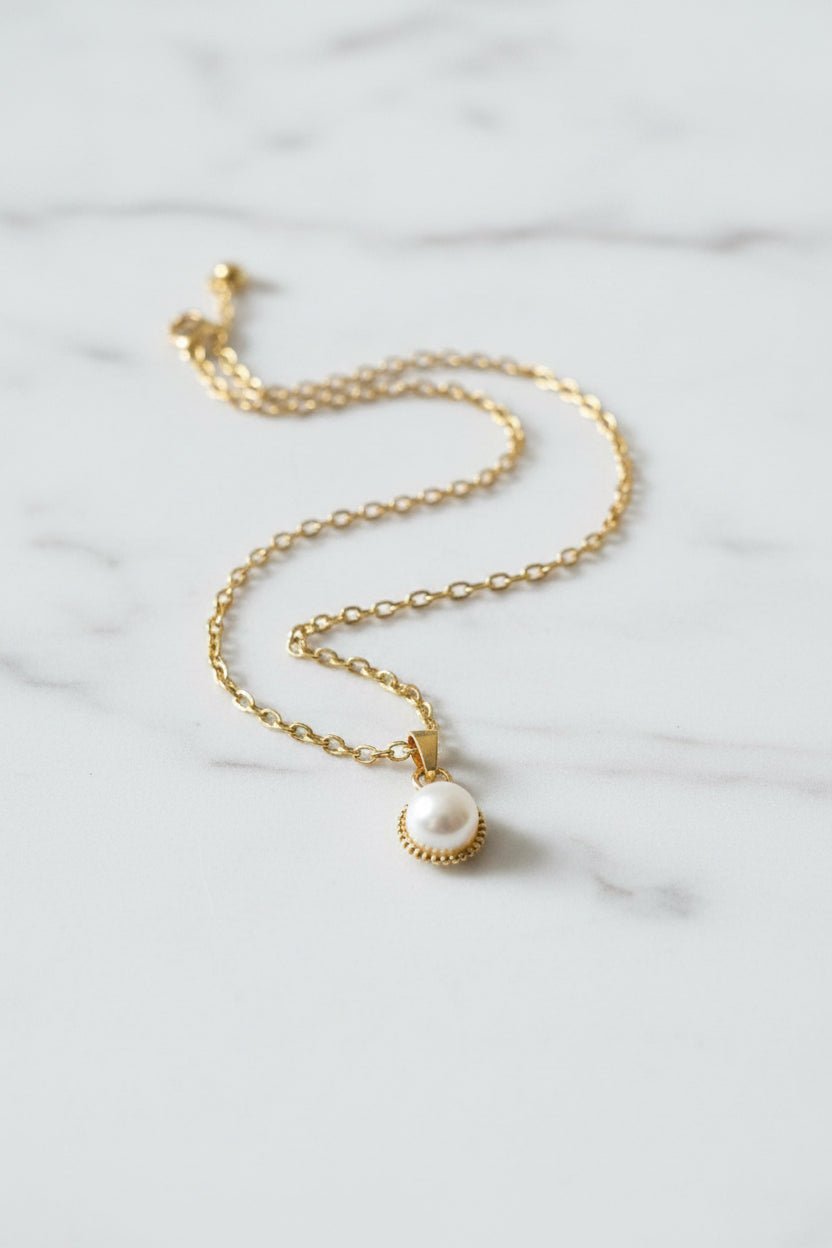 Pearl Gold Pendant Necklace - Sirena Jewelry