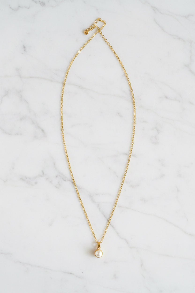 Pearl Gold Pendant Necklace - Sirena Jewelry