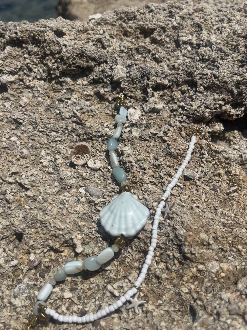 Sirena / Χειροποίητο Βραχιόλι Ποδιού "Aventurine Shell"
