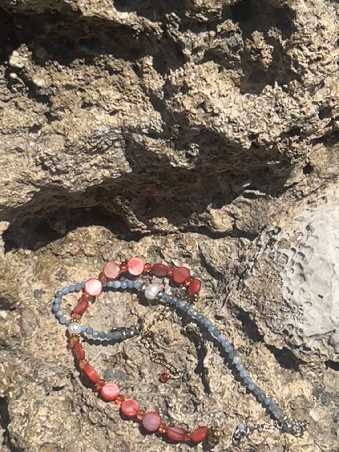 Aegean Coral Pearl Anklet