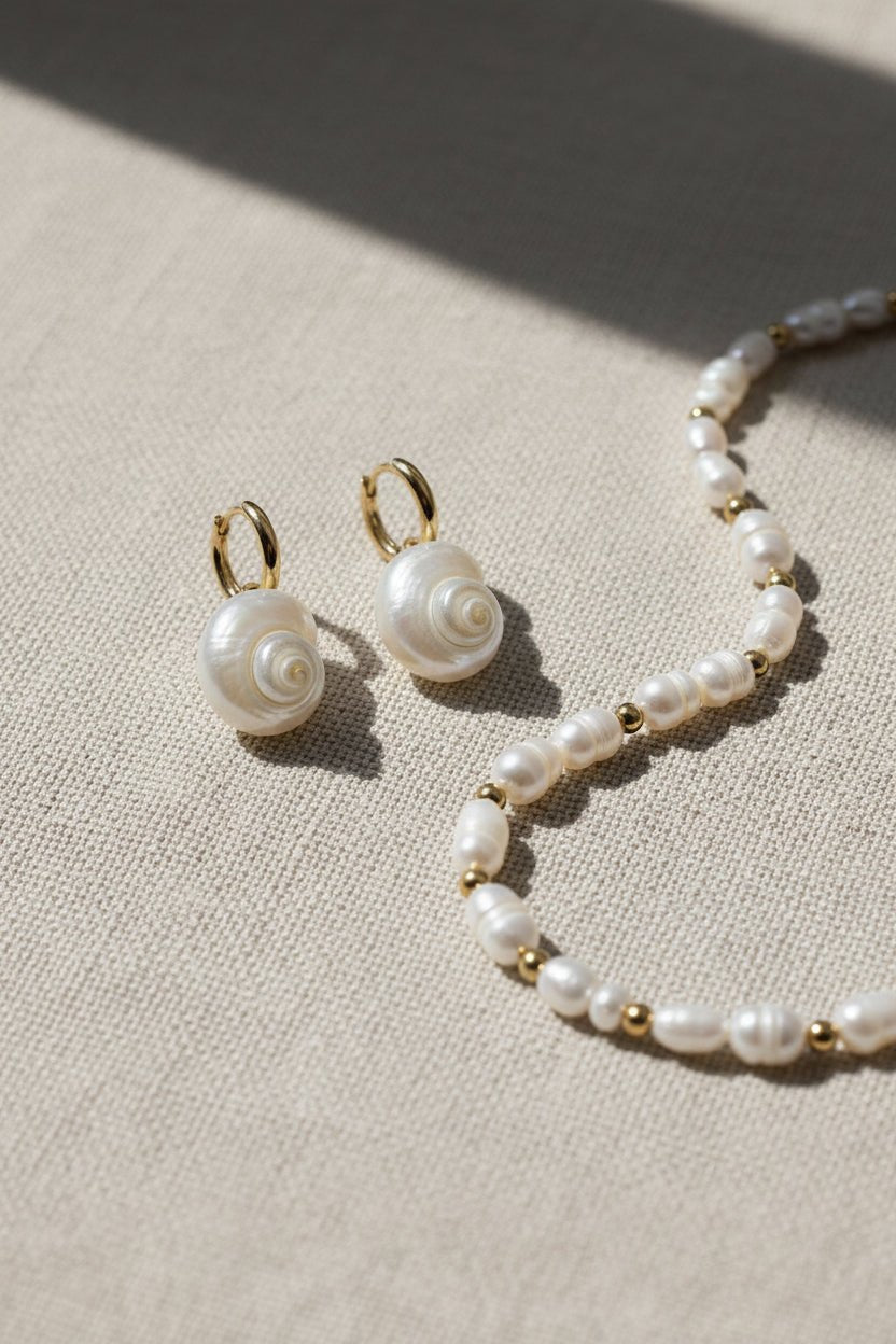 Shell Pearl Set - Sirena Jewelry