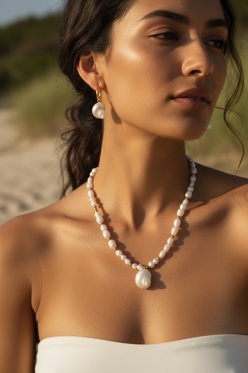 Shell Pearl Set - Sirena Jewelry