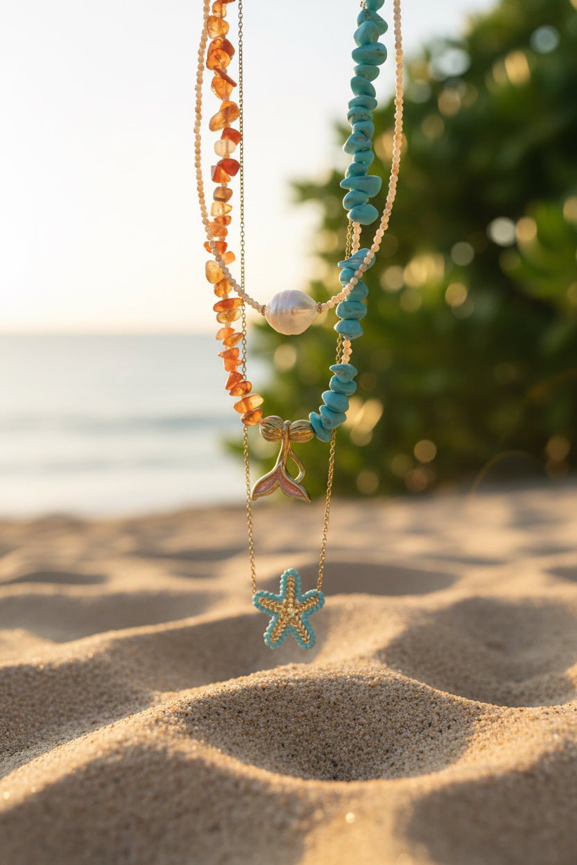 Sunset Siren Asymmetric Necklace - Sirena Jewelry