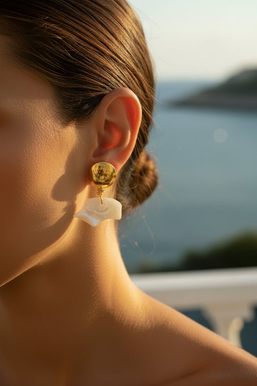 Thalassa – Mother of Pearl Statement Earrings - Sirena Jewelry