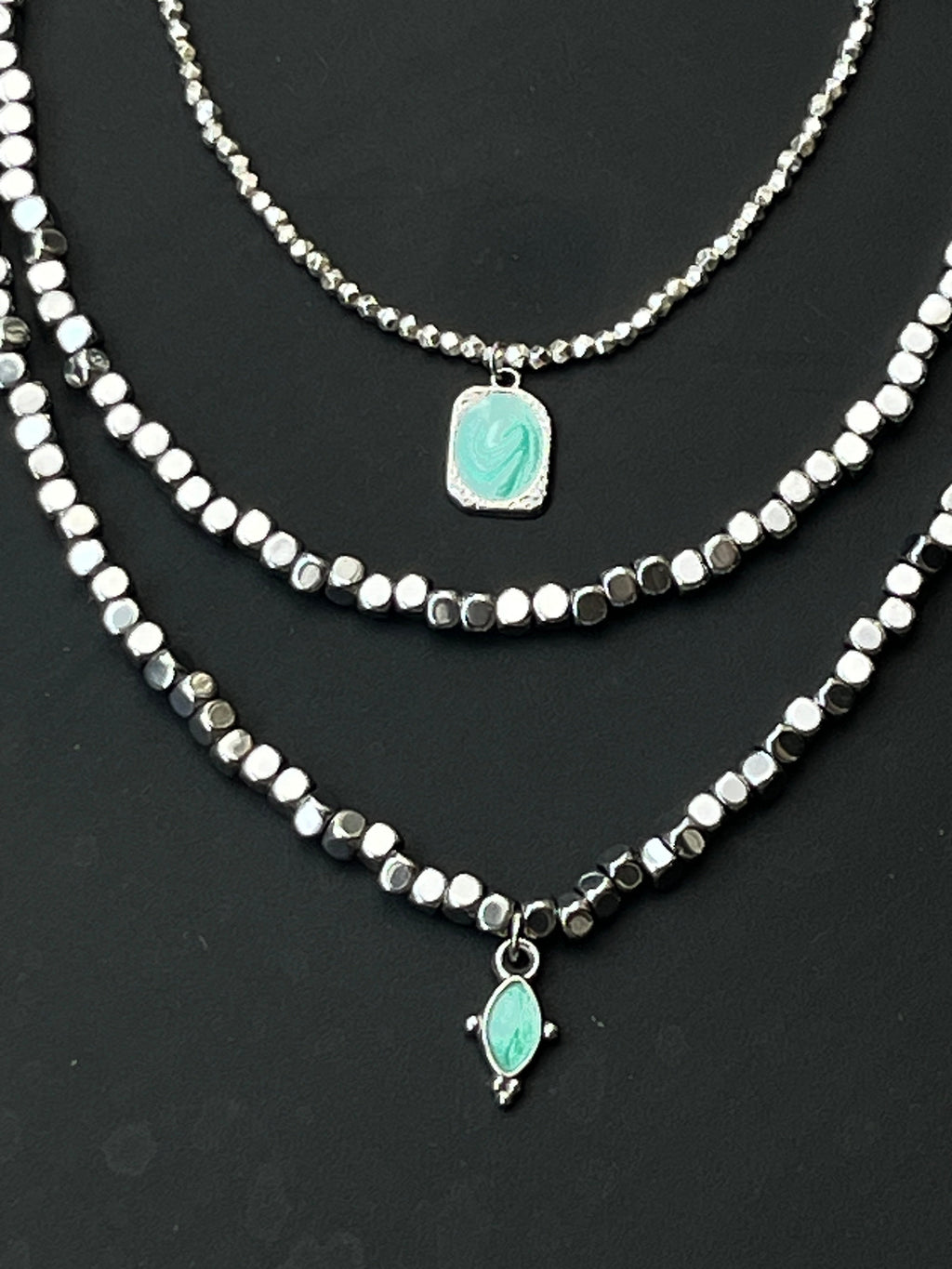 The Ultimate Hematite & Mint Layering Set - Sirena Jewelry