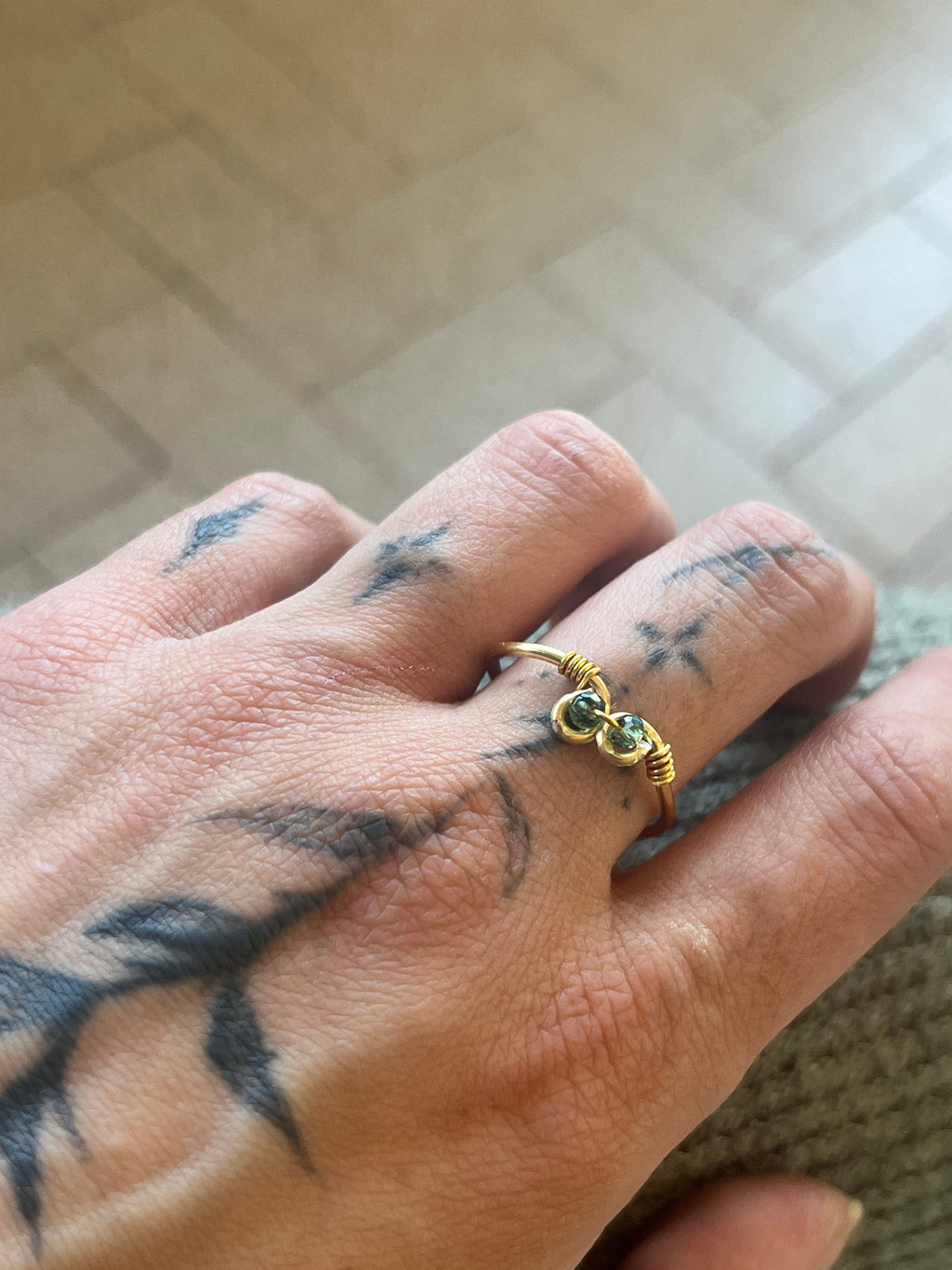 Twin Pearl Minimal Ring – Χειροποίητο Δαχτυλίδι με Πέρλες - Sirena Jewelry