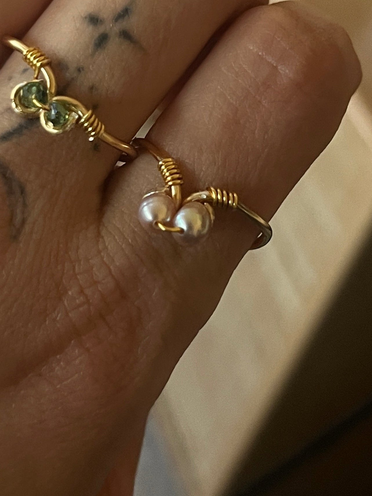 Twin Pearl Minimal Ring – Χειροποίητο Δαχτυλίδι με Πέρλες - Sirena Jewelry